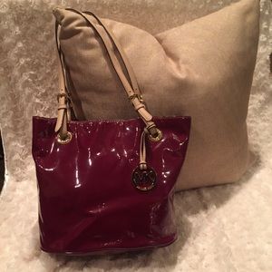 SOLD Michael Kors Patent Leather Crimson Tote